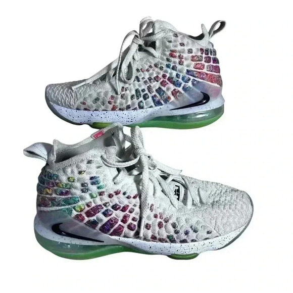 lebron 17 white black multi